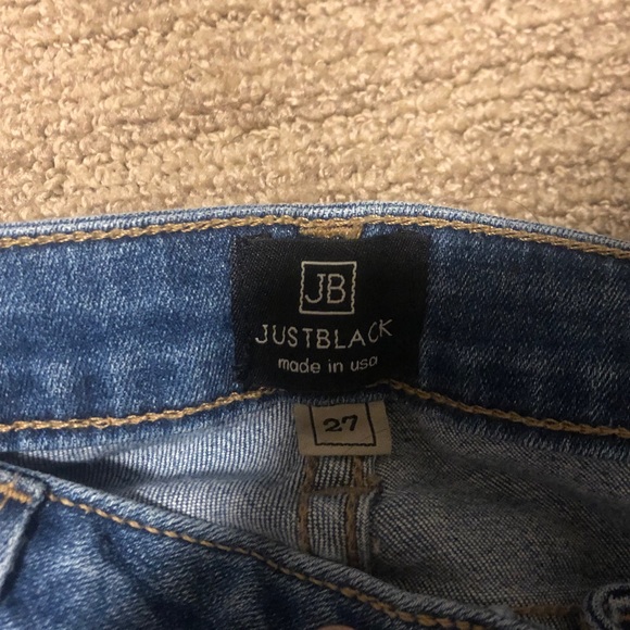 Just black cropped ripped blue jeans size 27 - Picture 6 of 6